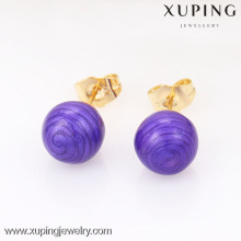 90567 Xuping Fashion 18K Позолоченный шар Серьги-гвоздики